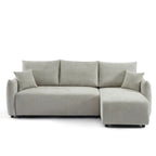 Nemea - Canapé D'Angle Convertible Et Réversible 4 Places - Tissu Chenille Gris