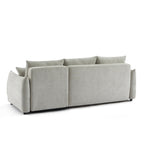 Nemea - Canapé D'Angle Convertible Et Réversible 4 Places - Tissu Chenille Gris