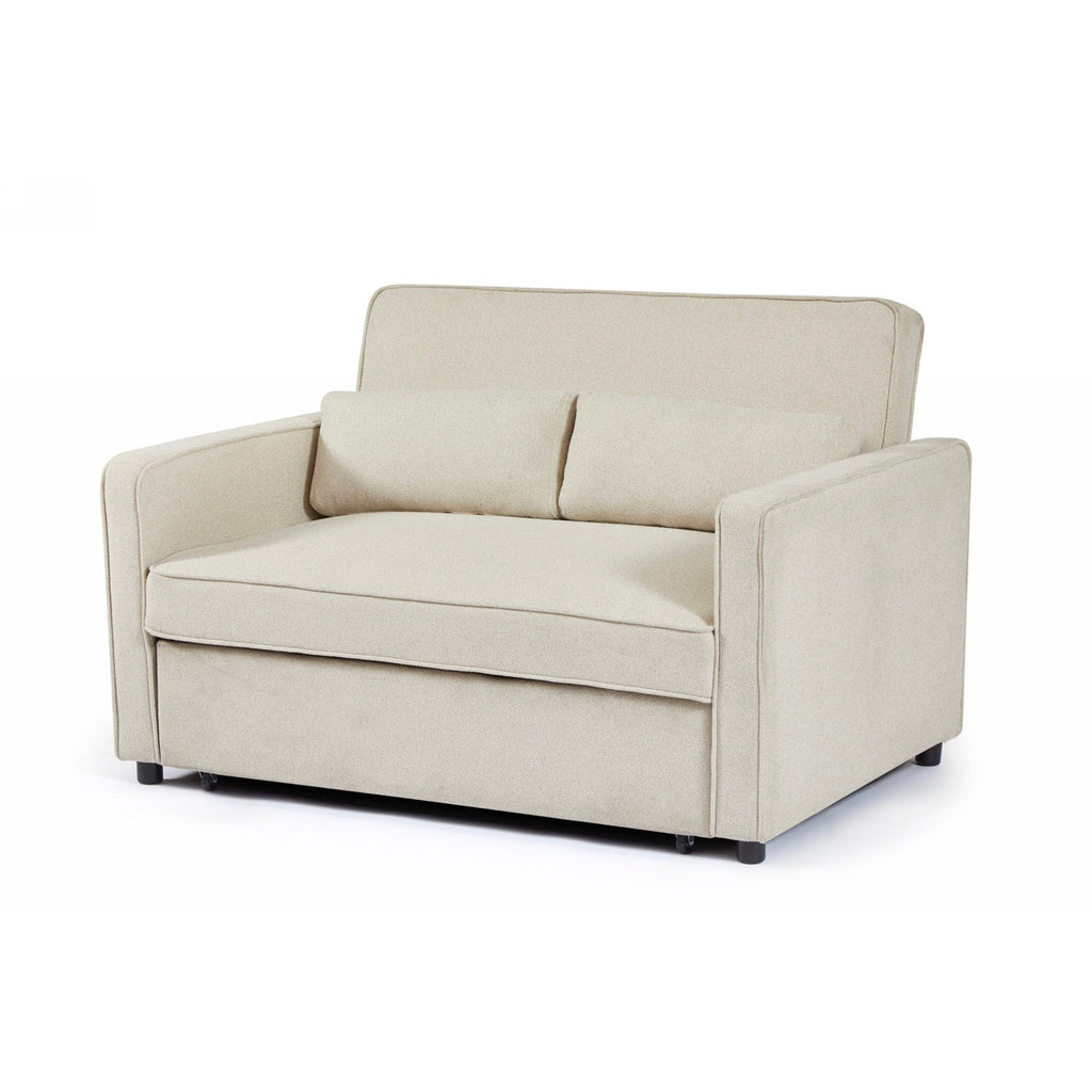 Neva - Canapé Droit Convertible 2 Places - Tissu Beige