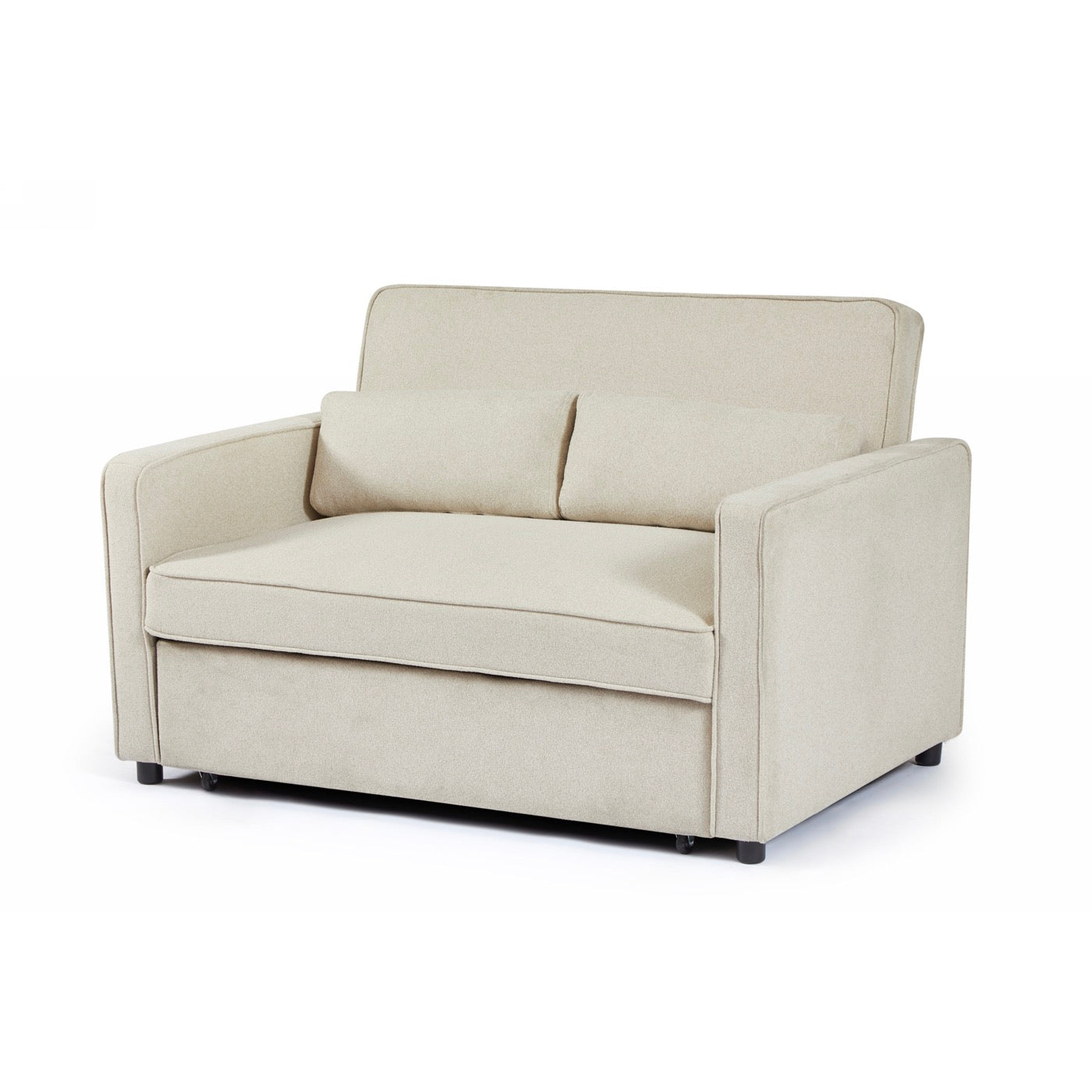 Neva - Canapé Droit Convertible 2 Places - Tissu Beige