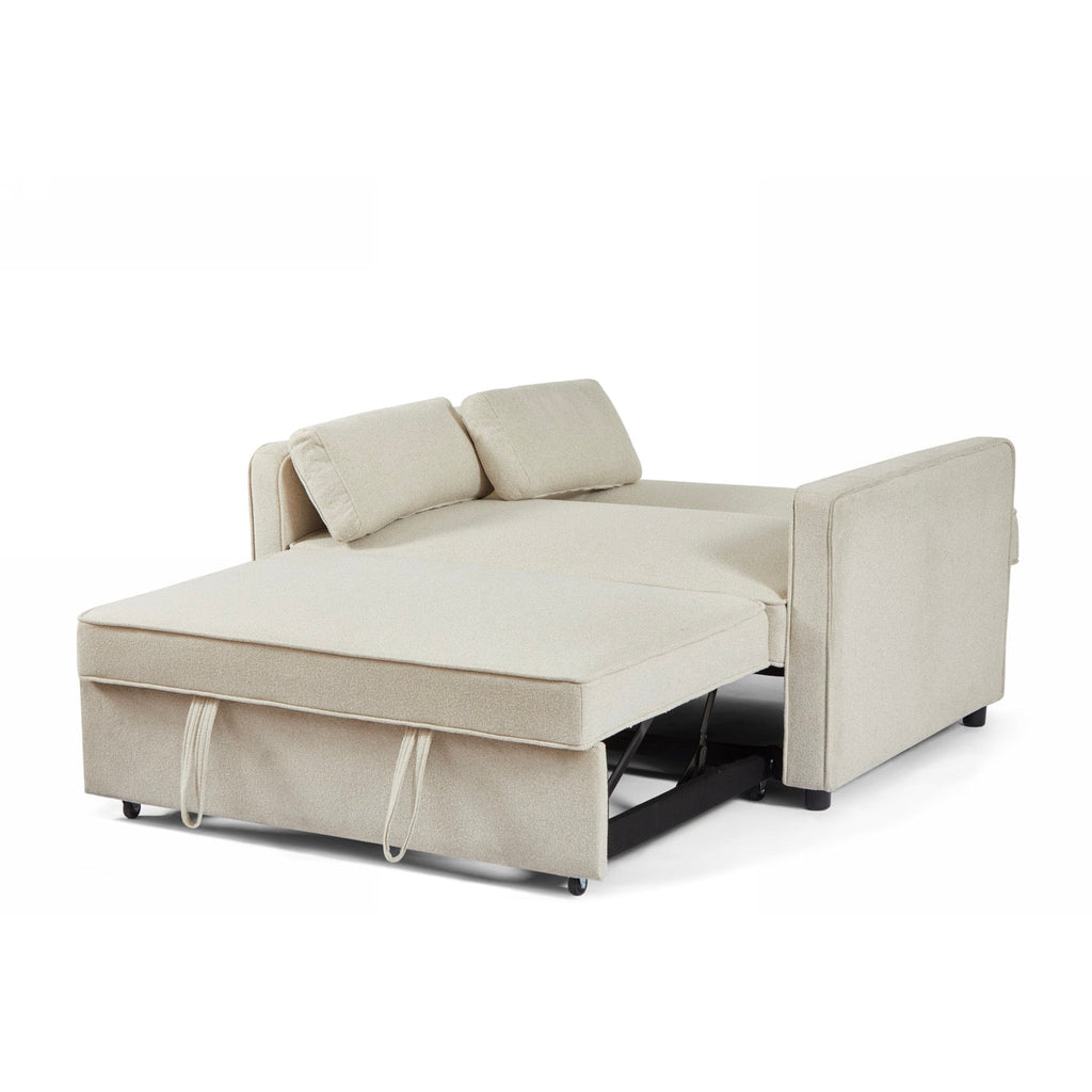 Neva - Canapé Droit Convertible 2 Places - Tissu Beige