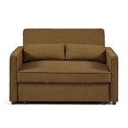 Neva - Canapé Droit Convertible 2 Places - Tissu Marron