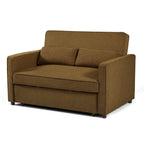 Neva - Canapé Droit Convertible 2 Places - Tissu Marron