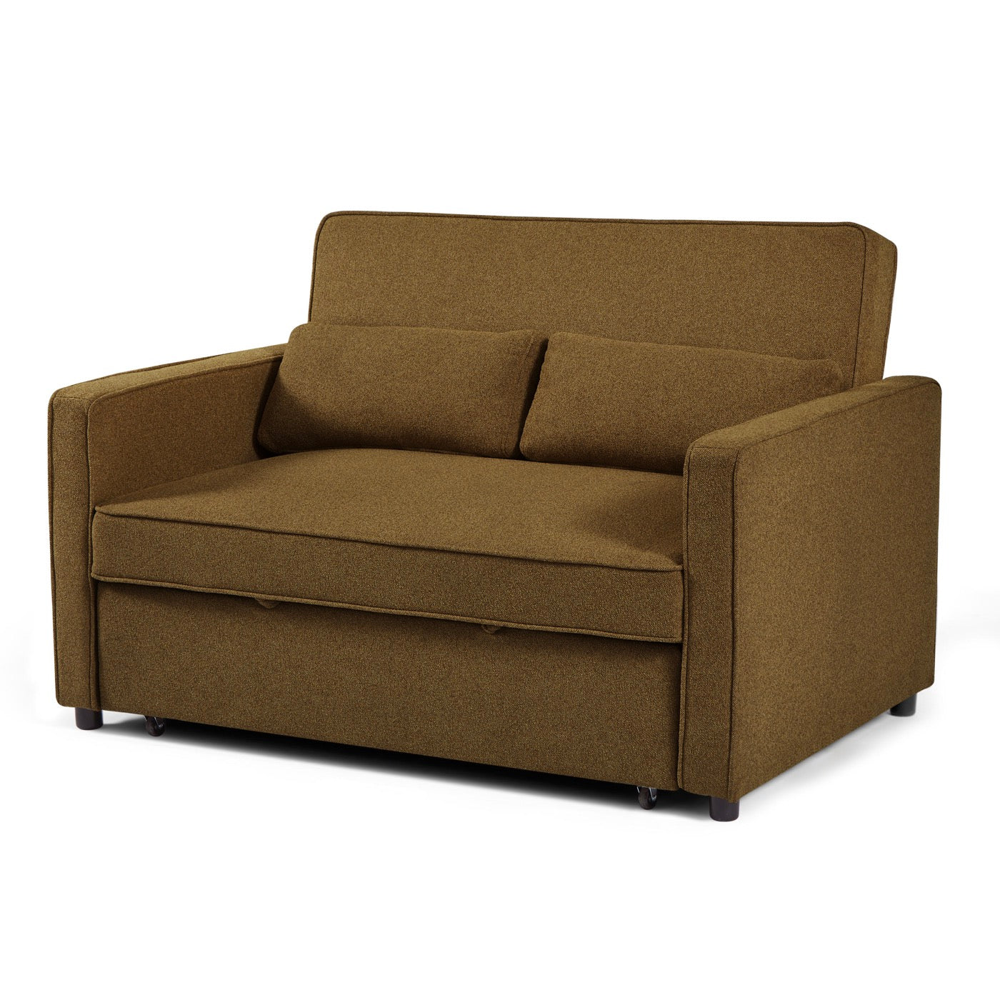 Neva - Canapé Droit Convertible 2 Places - Tissu Marron