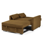 Neva - Canapé Droit Convertible 2 Places - Tissu Marron