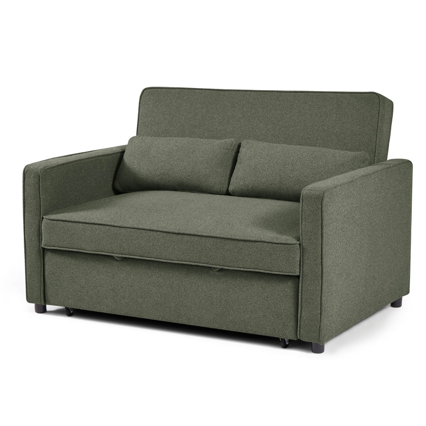 Neva - Canapé Droit Convertible 2 Places - Tissu Vert