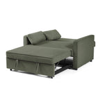 Neva - Canapé Droit Convertible 2 Places - Tissu Vert