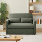 Neva - Canapé Droit Convertible 2 Places - Tissu Vert
