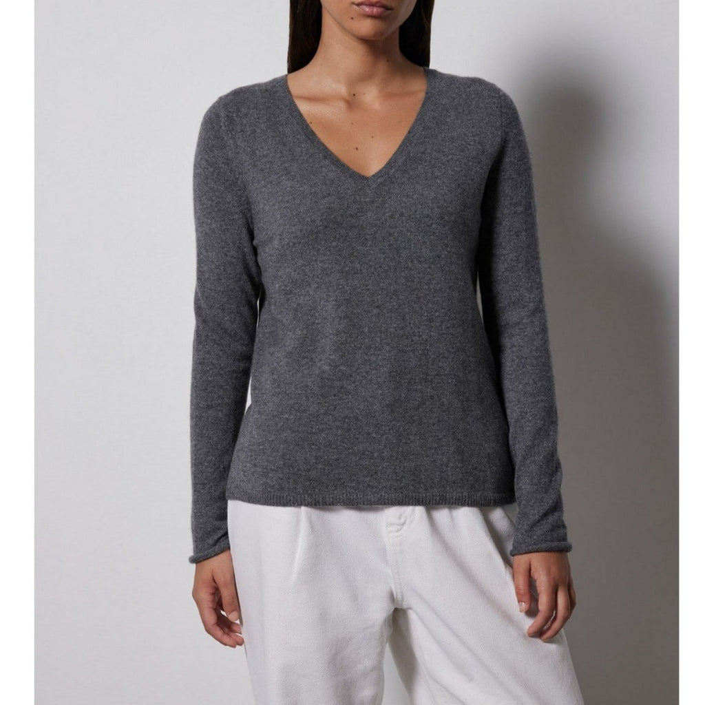 Notshy - Pull Col V Neva - Gris Chine Fonce
