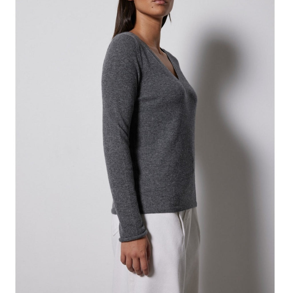Notshy - Pull Col V Neva - Gris Chine Fonce