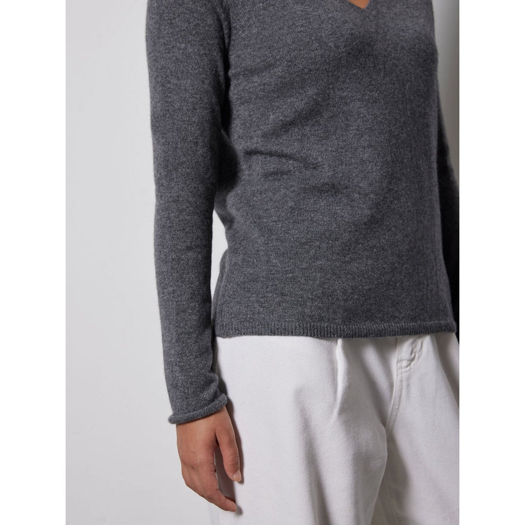 Notshy - Pull Col V Neva - Gris Chine Fonce
