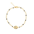 Nilaï - Bracelet Jaipur Mini Fleur Noir - Or Et Noir