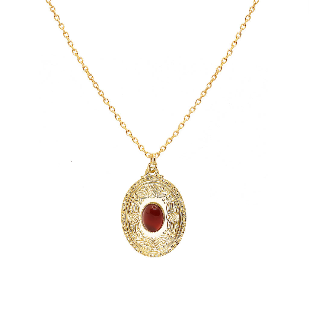 Nilaï - Collier Thais Cornaline - Or Et Rouge