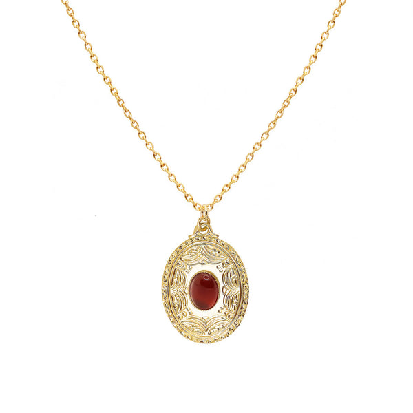 Nilaï - Collier Thais Cornaline - Or Et Rouge
