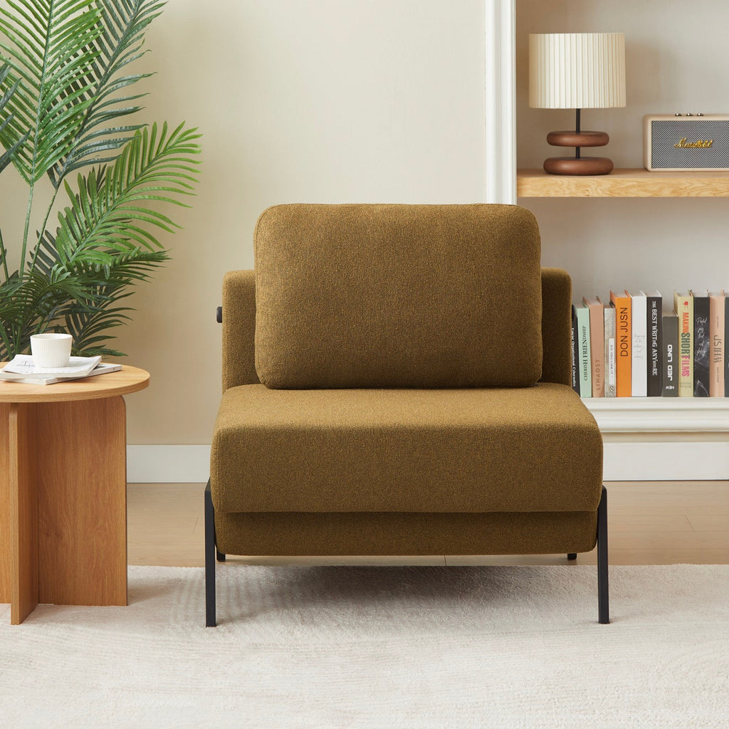 Nio - Fauteuil Convertible 1 Place - Tissu Marron
