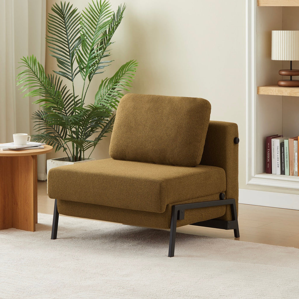 Nio - Fauteuil Convertible 1 Place - Tissu Marron