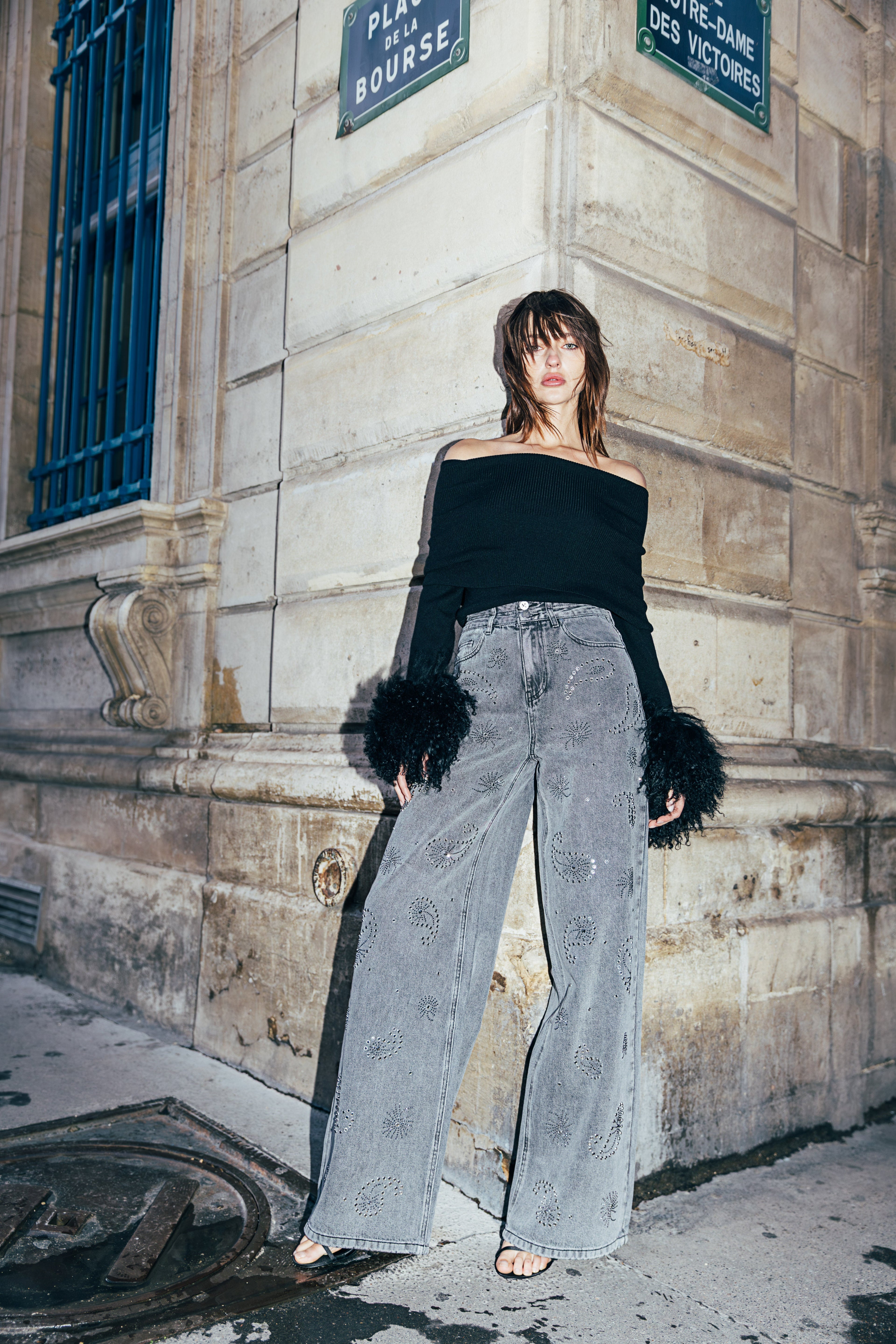 Jeans Lara - Strass Gris