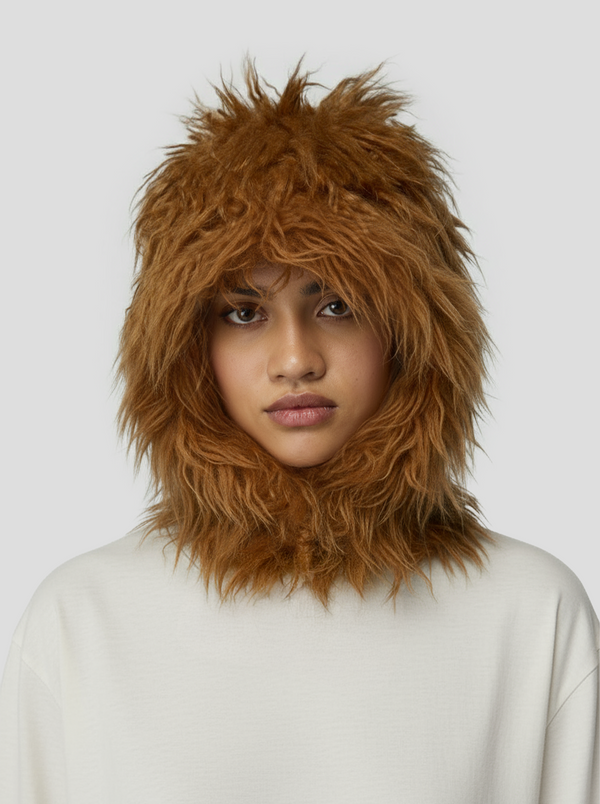 Cagoule Hood In Fire Grizzly Fur