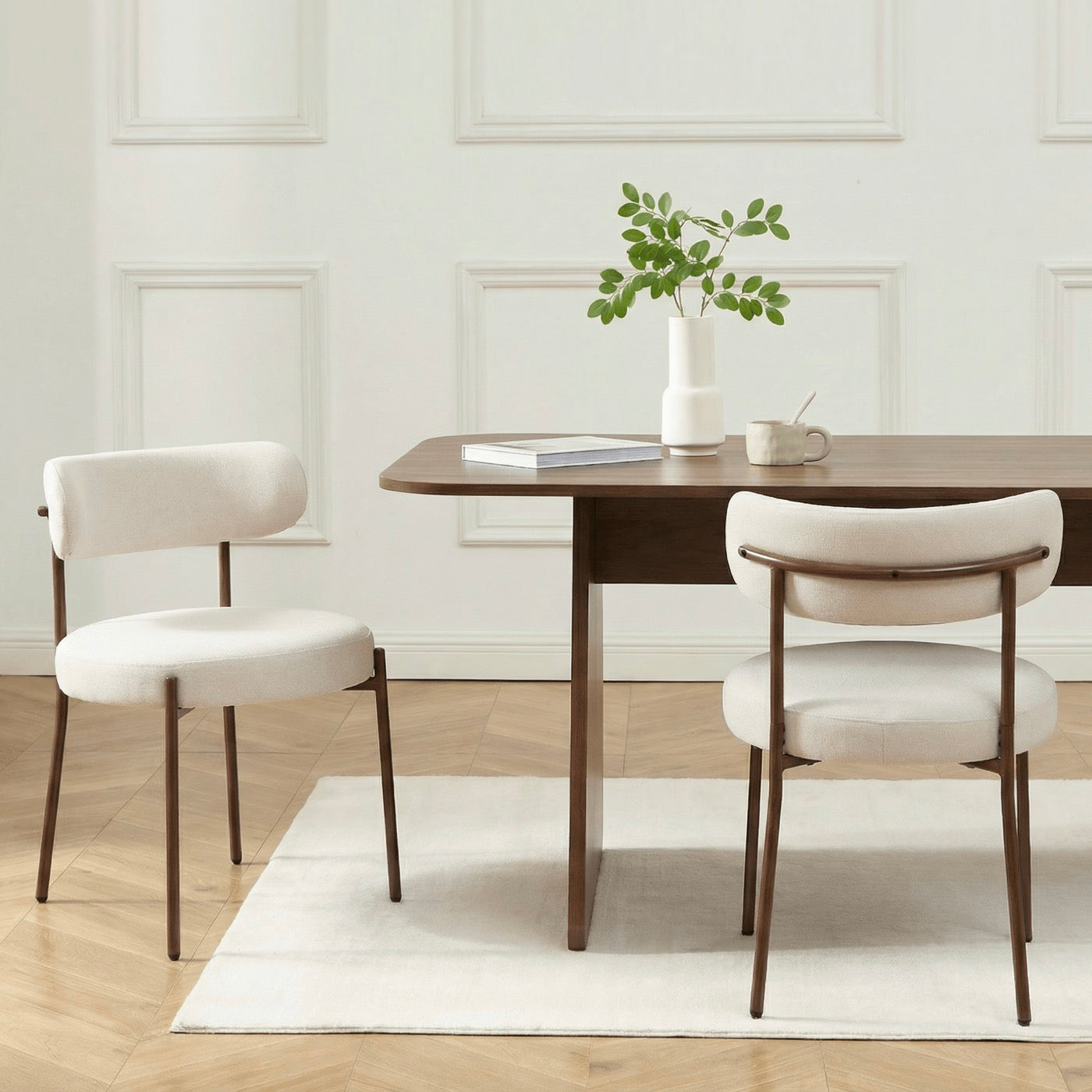 Noa - Lot De 2 Chaises - Tissu Beige