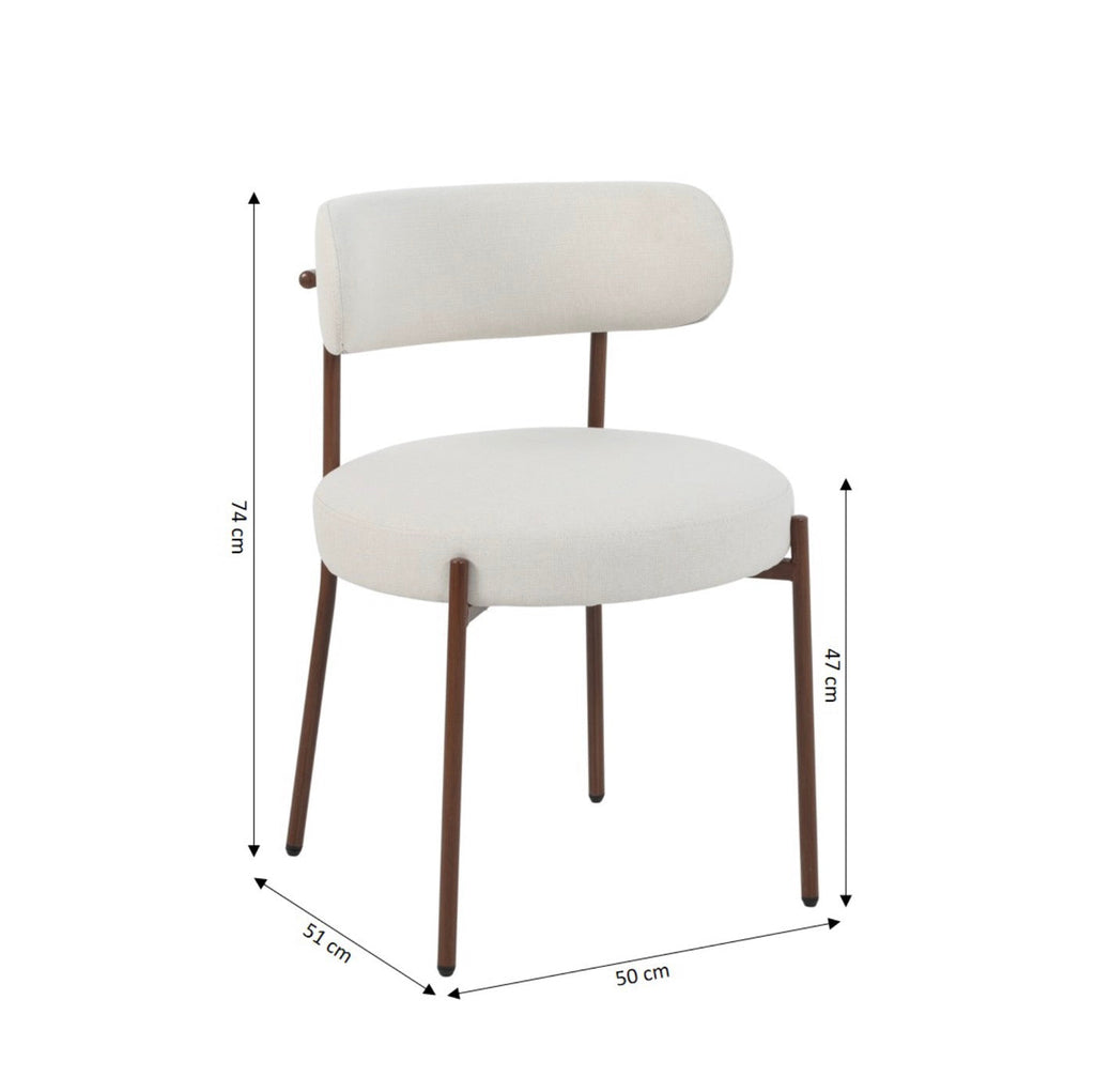 Noa - Lot De 2 Chaises - Tissu Beige
