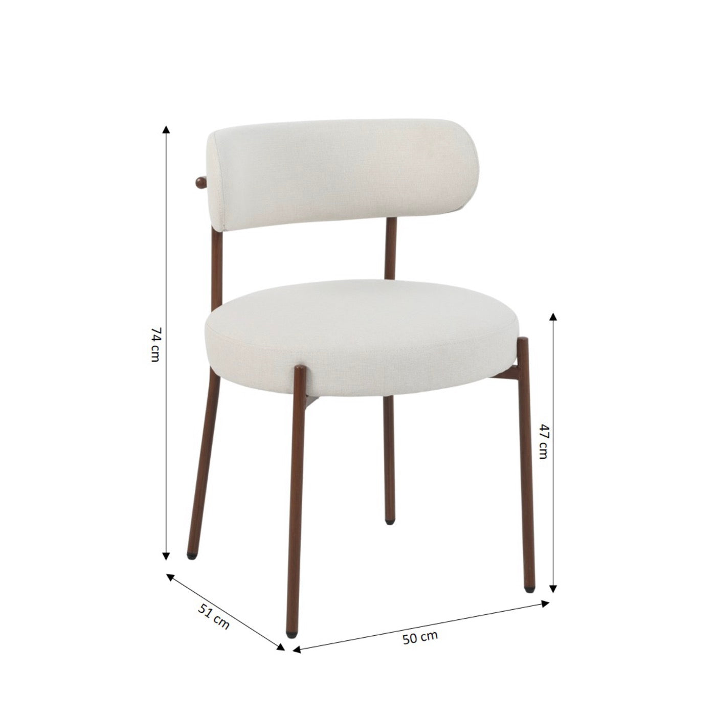 Noa - Lot De 2 Chaises - Tissu Beige