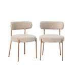 Noa - Lot De 2 Chaises - Tissu Imprimé Léopard Beige