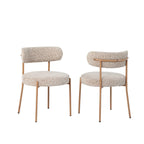 Noa - Lot De 2 Chaises - Tissu Imprimé Léopard Beige