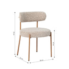 Noa - Lot De 2 Chaises - Tissu Imprimé Léopard Beige