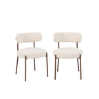 Noa - Lot De 2 Chaises - Tissu Léopard Écru