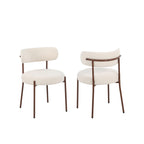 Noa - Lot De 2 Chaises - Tissu Léopard Écru