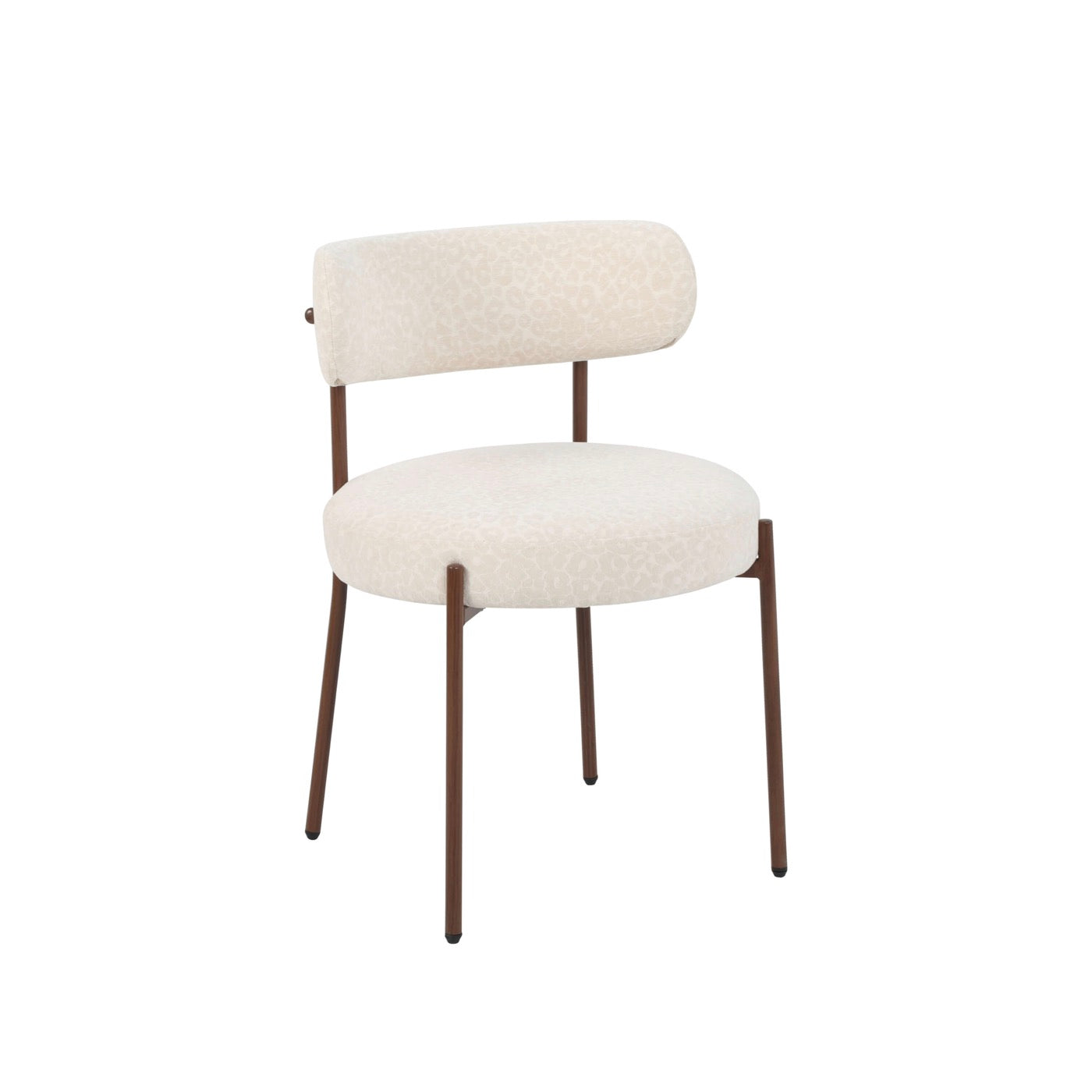 Noa - Lot De 2 Chaises - Tissu Léopard Écru