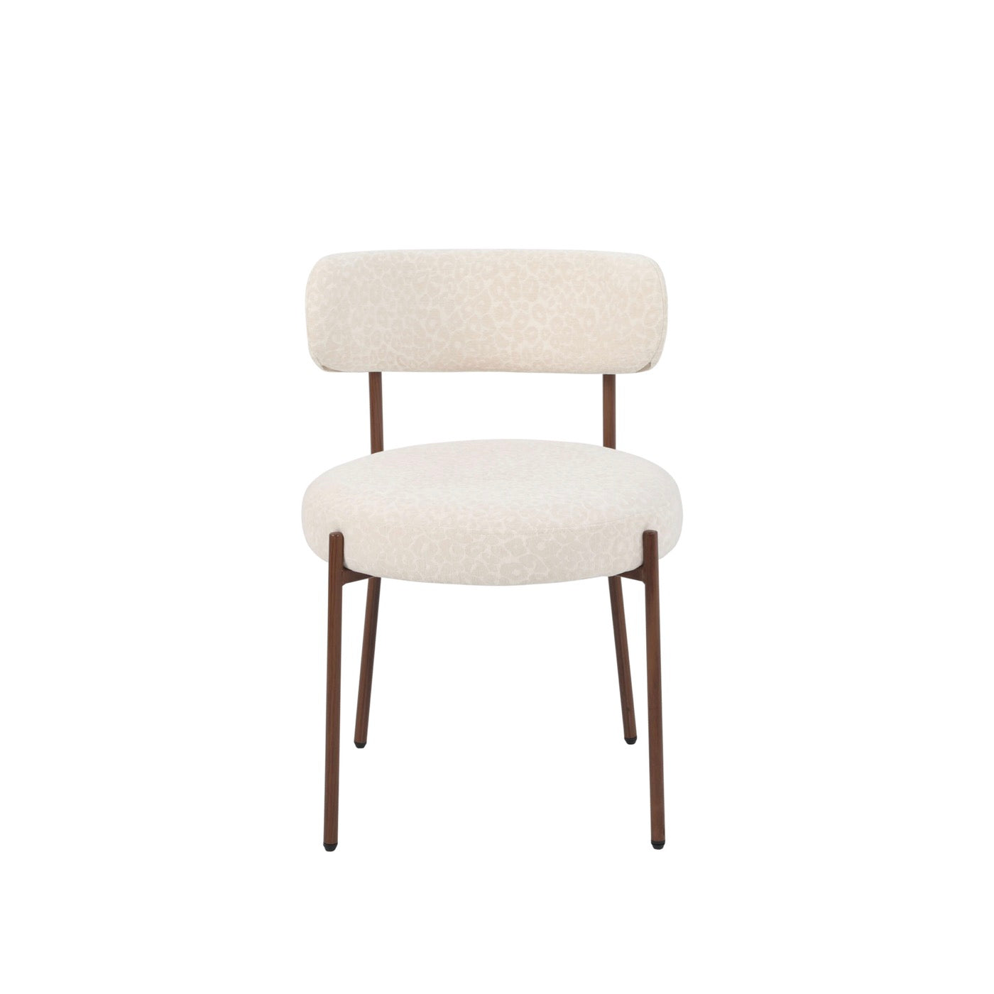 Noa - Lot De 2 Chaises - Tissu Léopard Écru