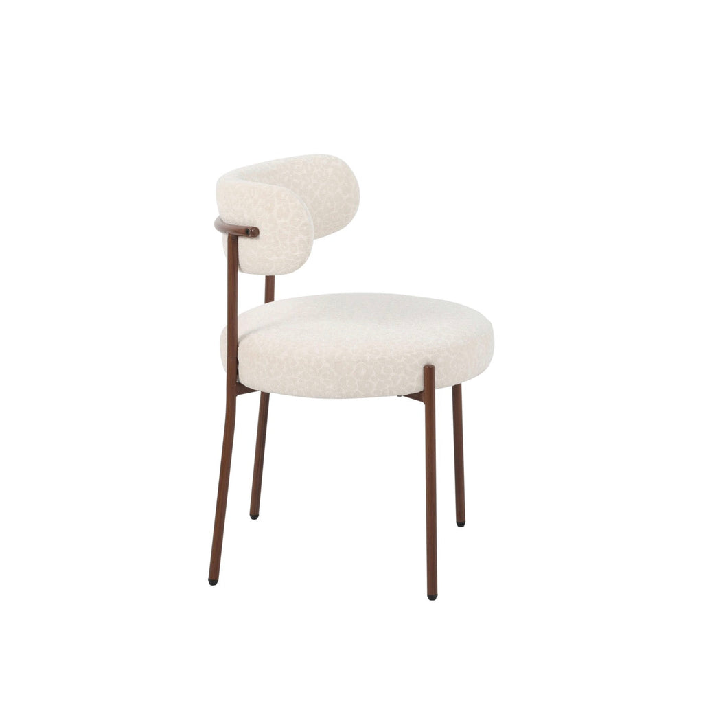 Noa - Lot De 2 Chaises - Tissu Léopard Écru