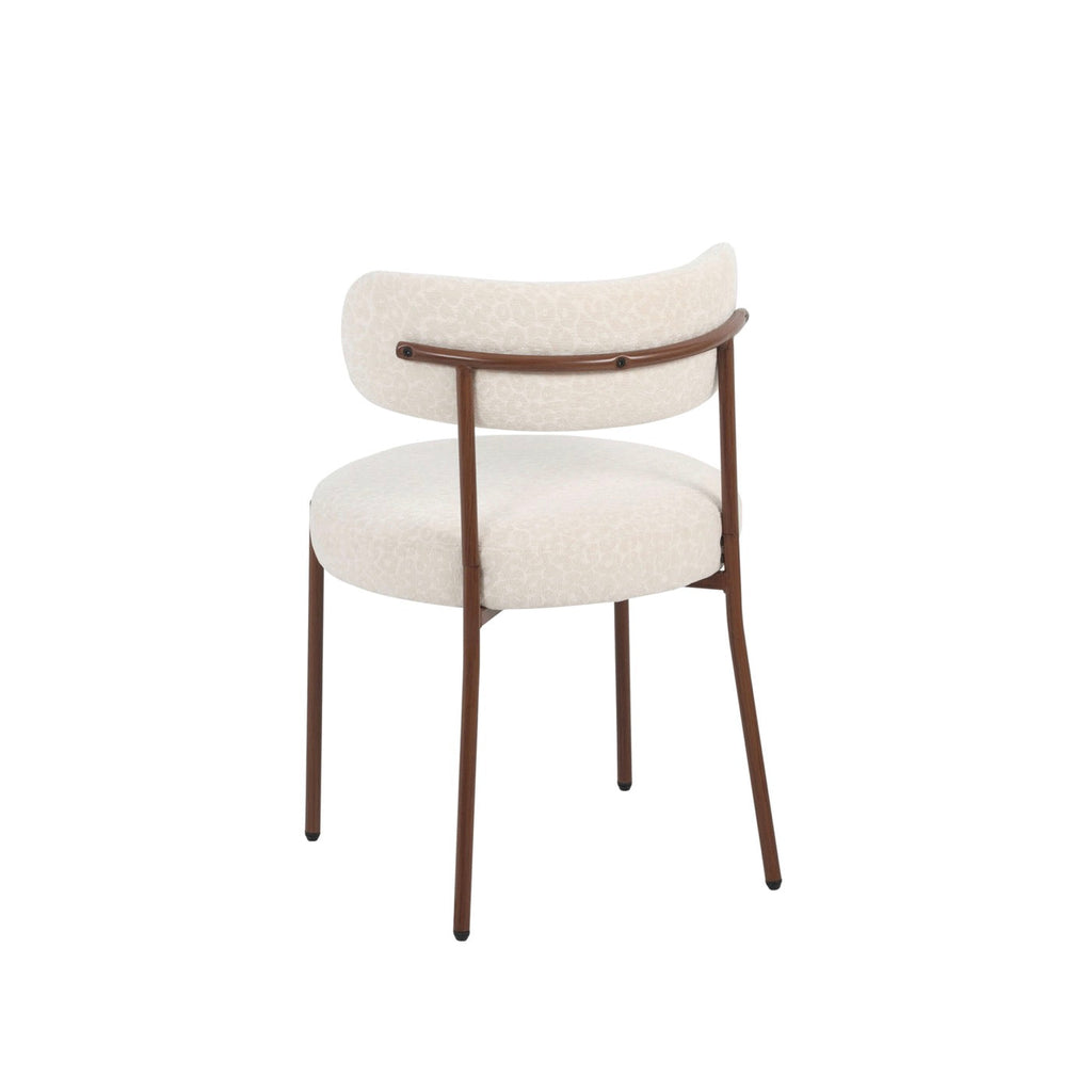 Noa - Lot De 2 Chaises - Tissu Léopard Écru