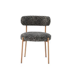 Noa - Lot De 2 Chaises - Tissu Imprimé Léopard Noir