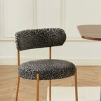 Noa - Lot De 2 Chaises - Tissu Imprimé Léopard Noir