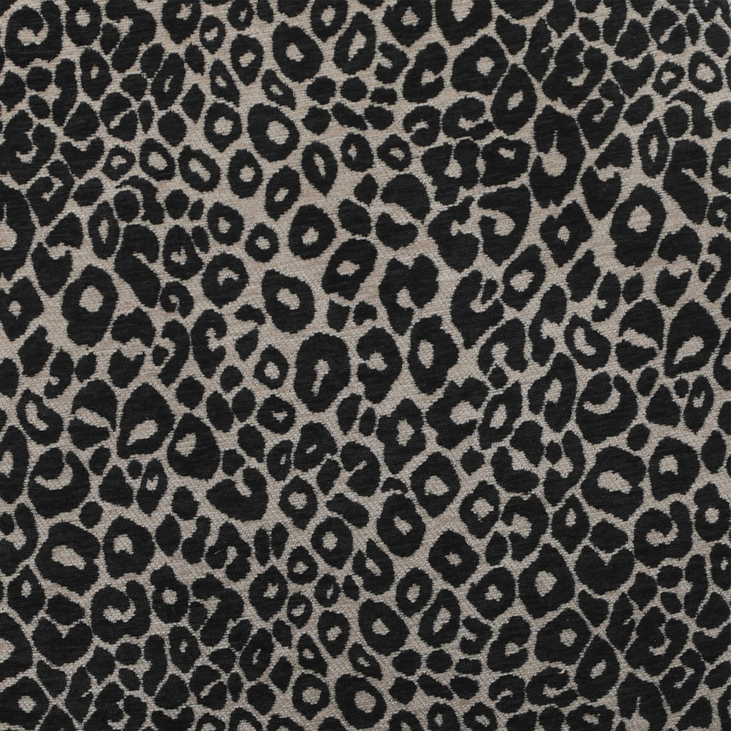 Noa - Lot De 2 Chaises - Tissu Imprimé Léopard Noir