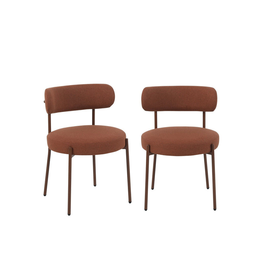 Noa - Lot De 2 Chaises - Tissu Terracotta