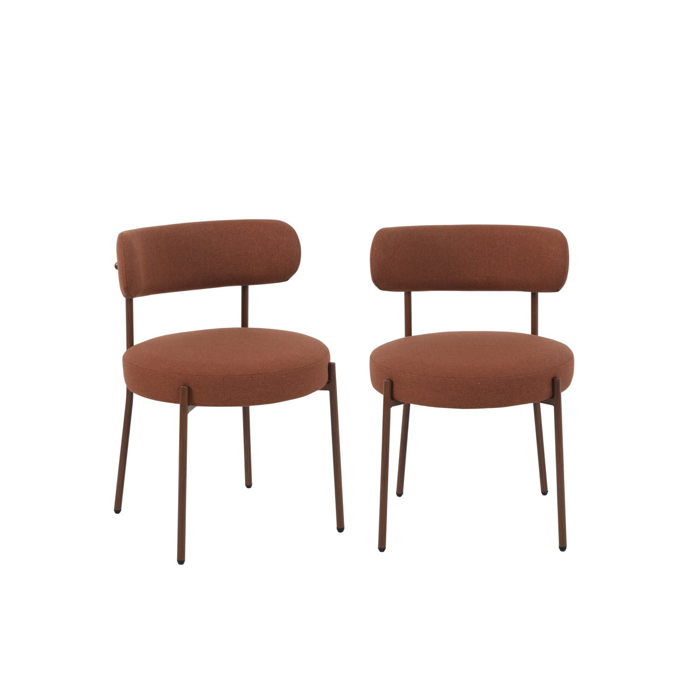 Noa - Lot De 2 Chaises - Tissu Terracotta