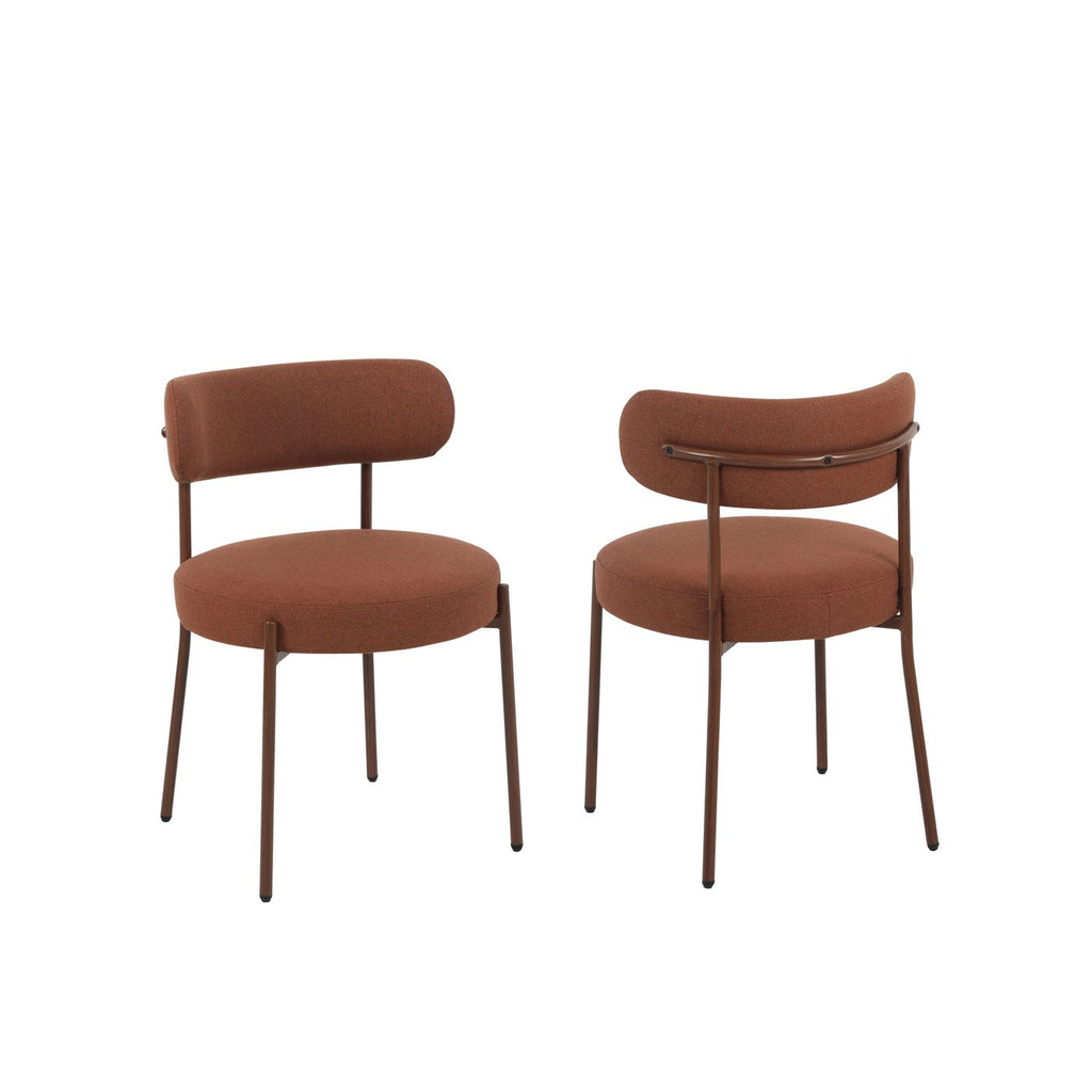 Noa - Lot De 2 Chaises - Tissu Terracotta