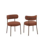 Noa - Lot De 2 Chaises - Tissu Terracotta