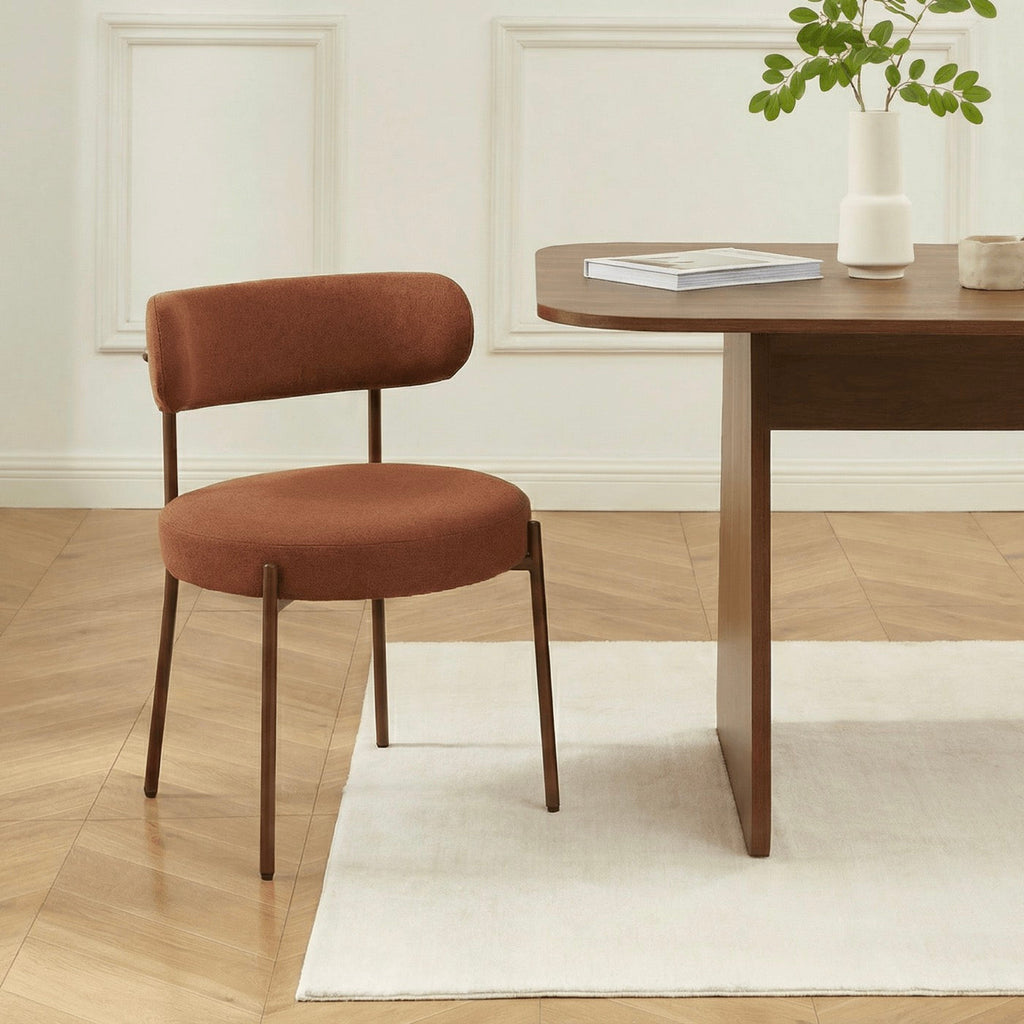Noa - Lot De 2 Chaises - Tissu Terracotta
