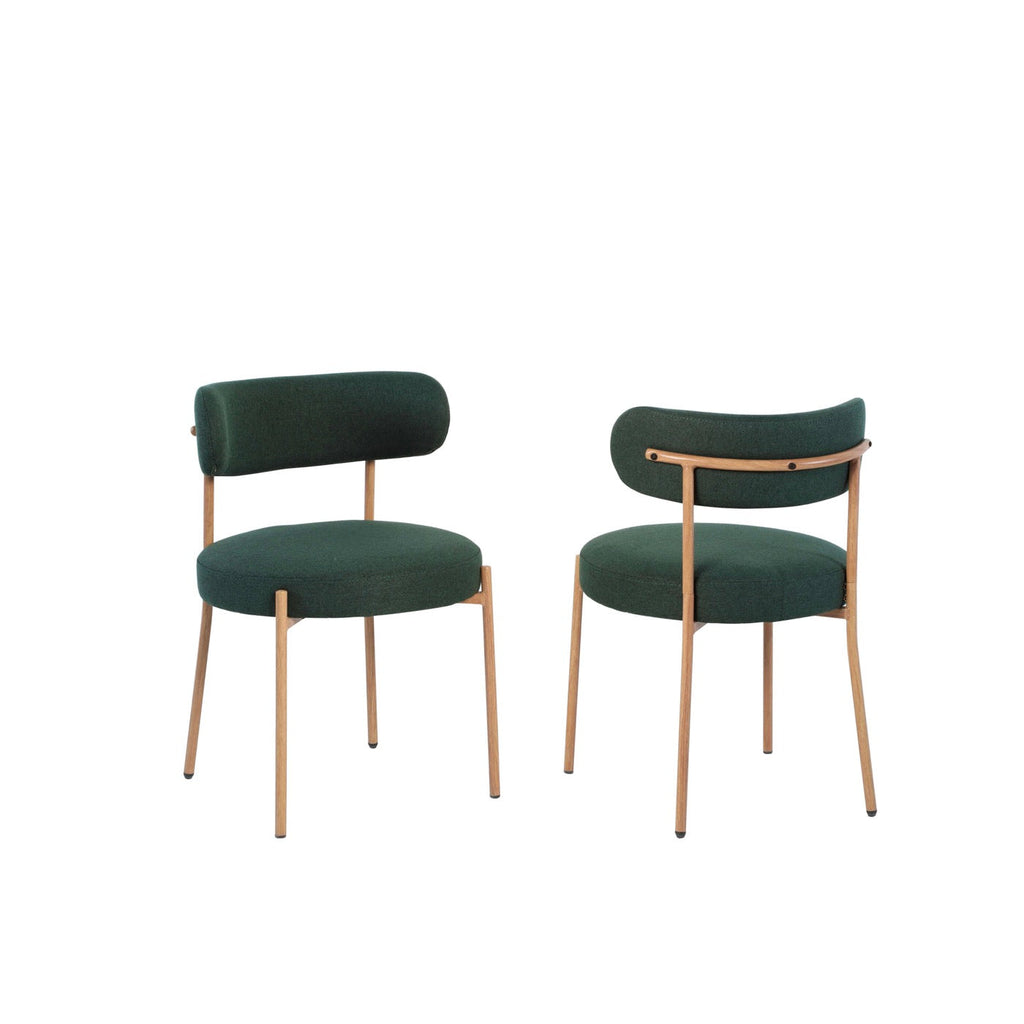 Noa - Lot De 2 Chaises - Tissu Vert