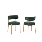 Noa - Lot De 2 Chaises - Tissu Vert