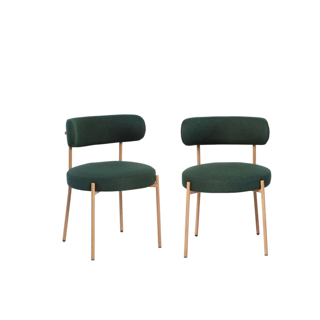 Noa - Lot De 2 Chaises - Tissu Vert