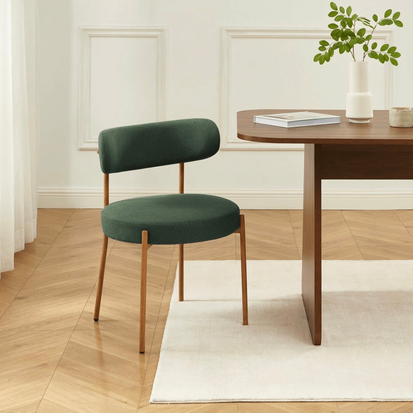 Noa - Lot De 2 Chaises - Tissu Vert