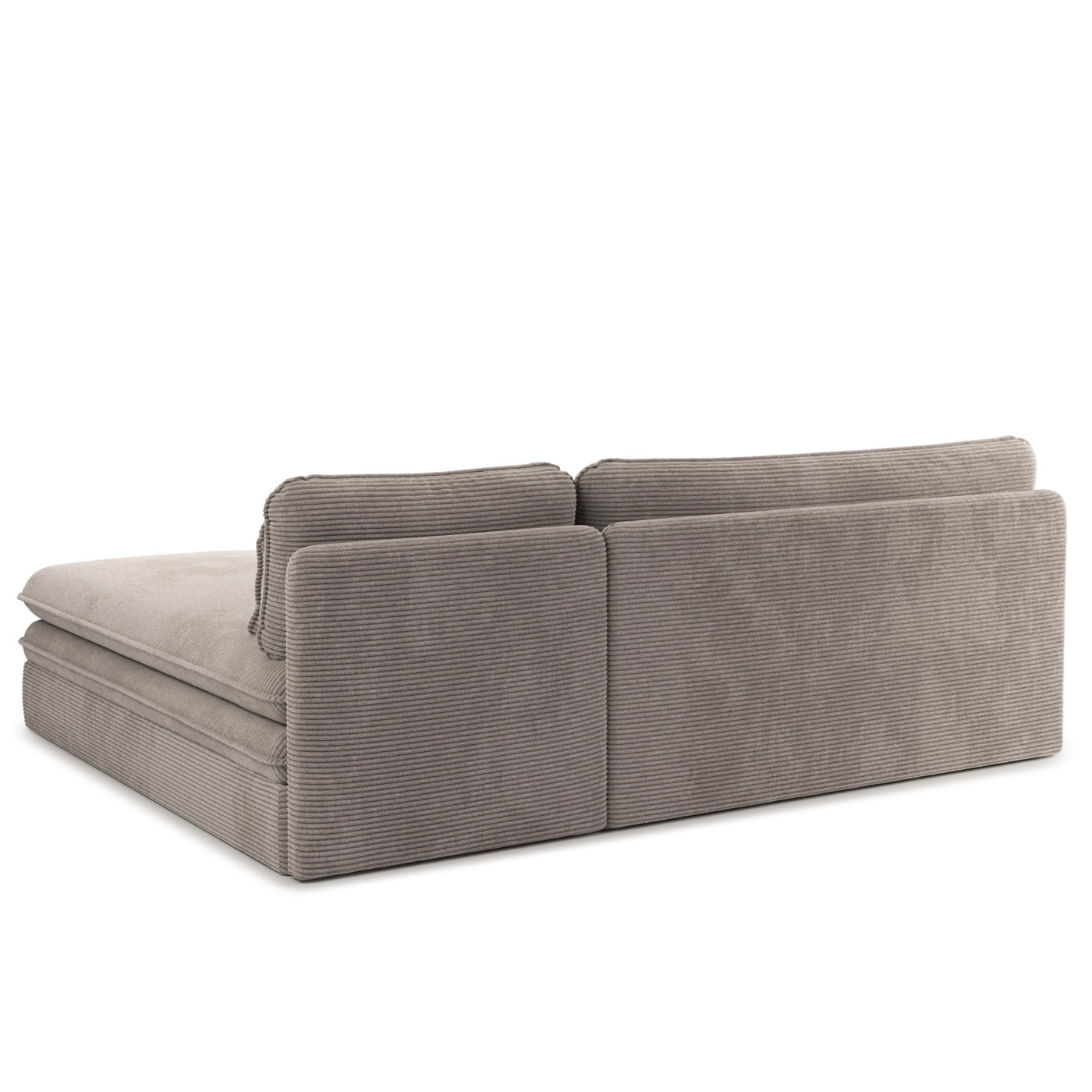 Noma - Banquette D'Angle Convertible 4 Places - Velours Côtelé Taupe