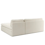 Noma - Banquette D'Angle Convertible 4 Places - Velours Côtelé Écru