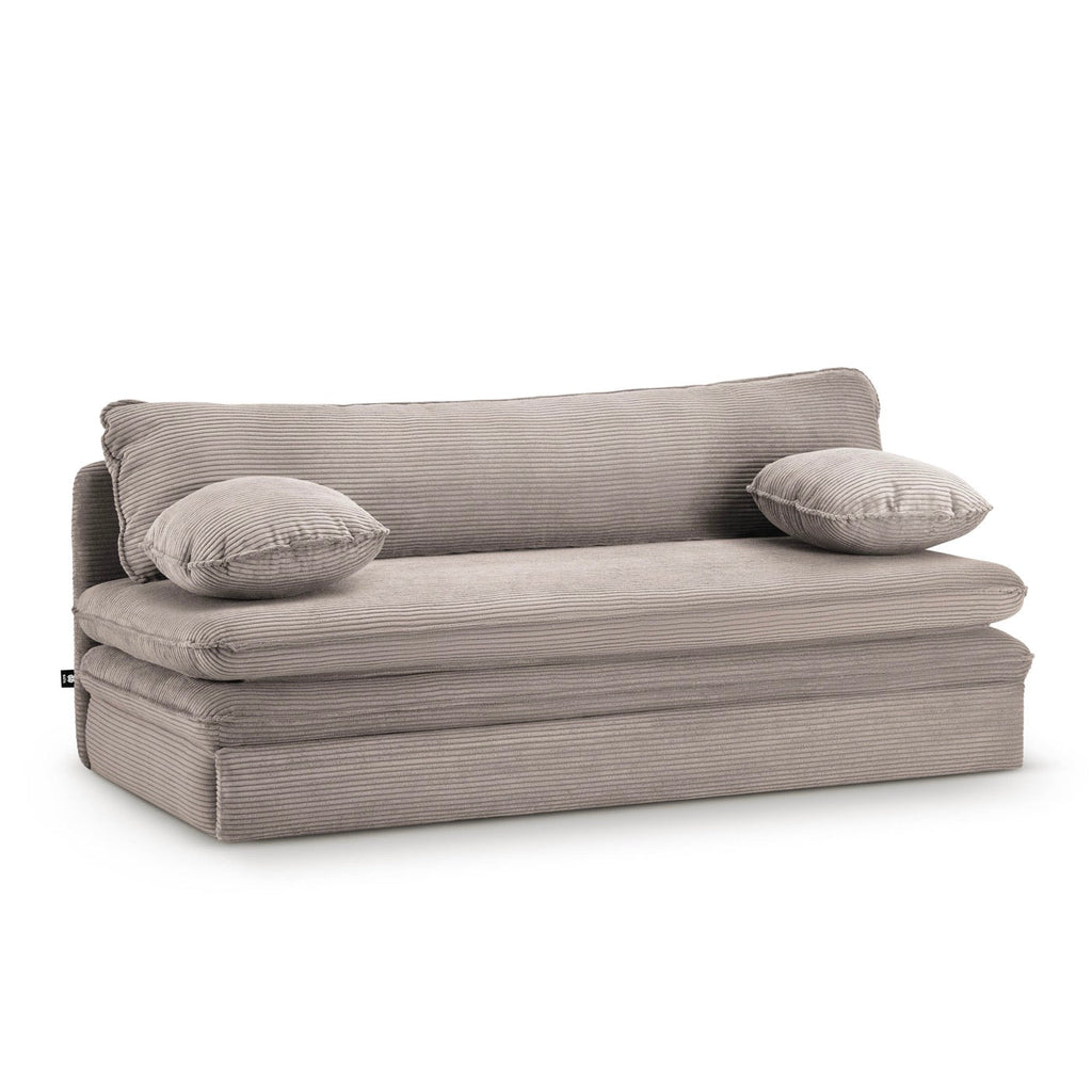 Noma - Banquette Convertible 3 Places - Velours Côtelé Taupe