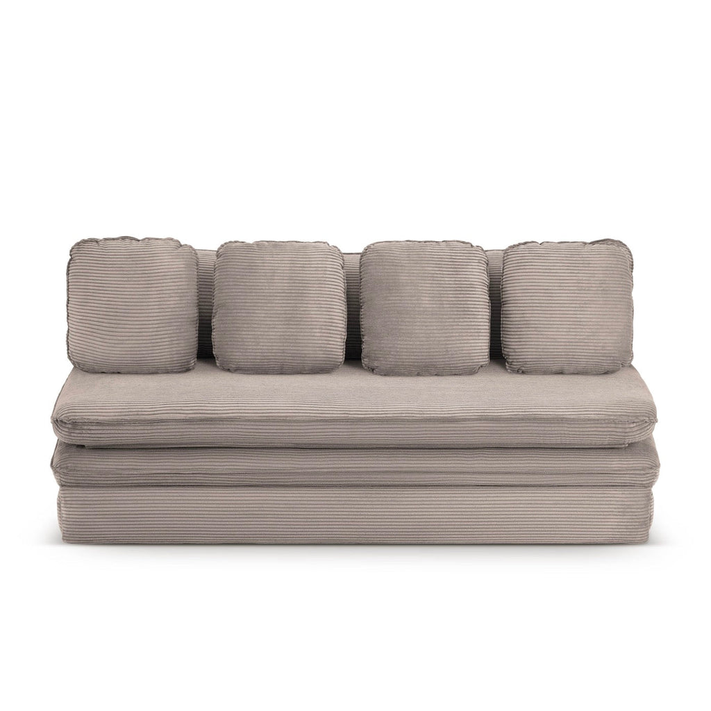 Noma - Banquette Convertible 3 Places - Velours Côtelé Taupe